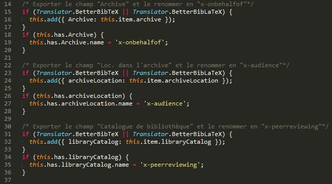 Extrait de notre post-script, rédigé en JavaScript