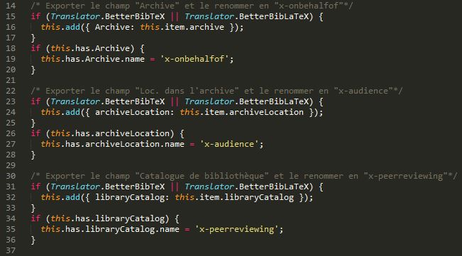 Extrait de notre post-script, rédigé en JavaScript